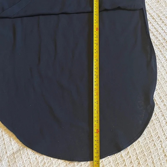 Catherine Malandrino designer Navy Blue v neck High Low blouse Top Sz xs - Picture 10 of 11